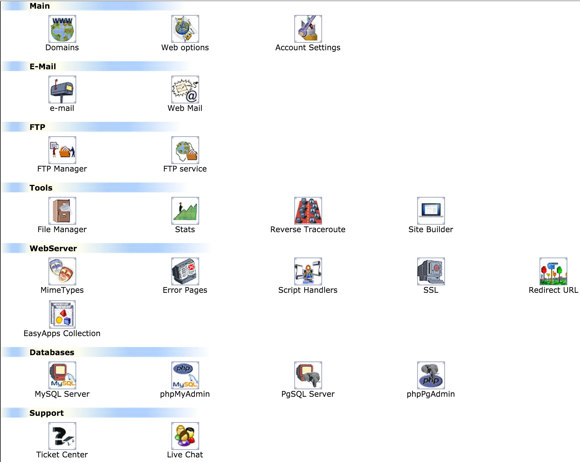 ixwebhosting control panel.